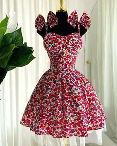 Women's 2026 Elegant Polyester Sleeveless Dresses, Stylish High-Waisted Open-Back Flowy Clothes, Floral Ditsy Print Spaghetti Strap Halter Retro Prom Dress for Beach Holiday & Rehearsal Dinner, Plus Size White Affordable brunch