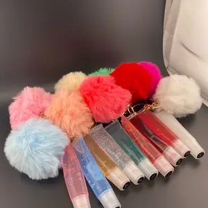 Lip Gloss with Keychain - Fruit Flavored -, Makeup Cosmetic Glossy fashionable lip gloss Lip Care lipsticks watches