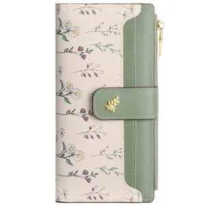 1pc Leaf Design Long Wallet For Women, Multi-Card Slot Large Capacity Card Holder, Stylish And Simple, Versatile Gift For Commuting, High-End Long Women'S Wallet