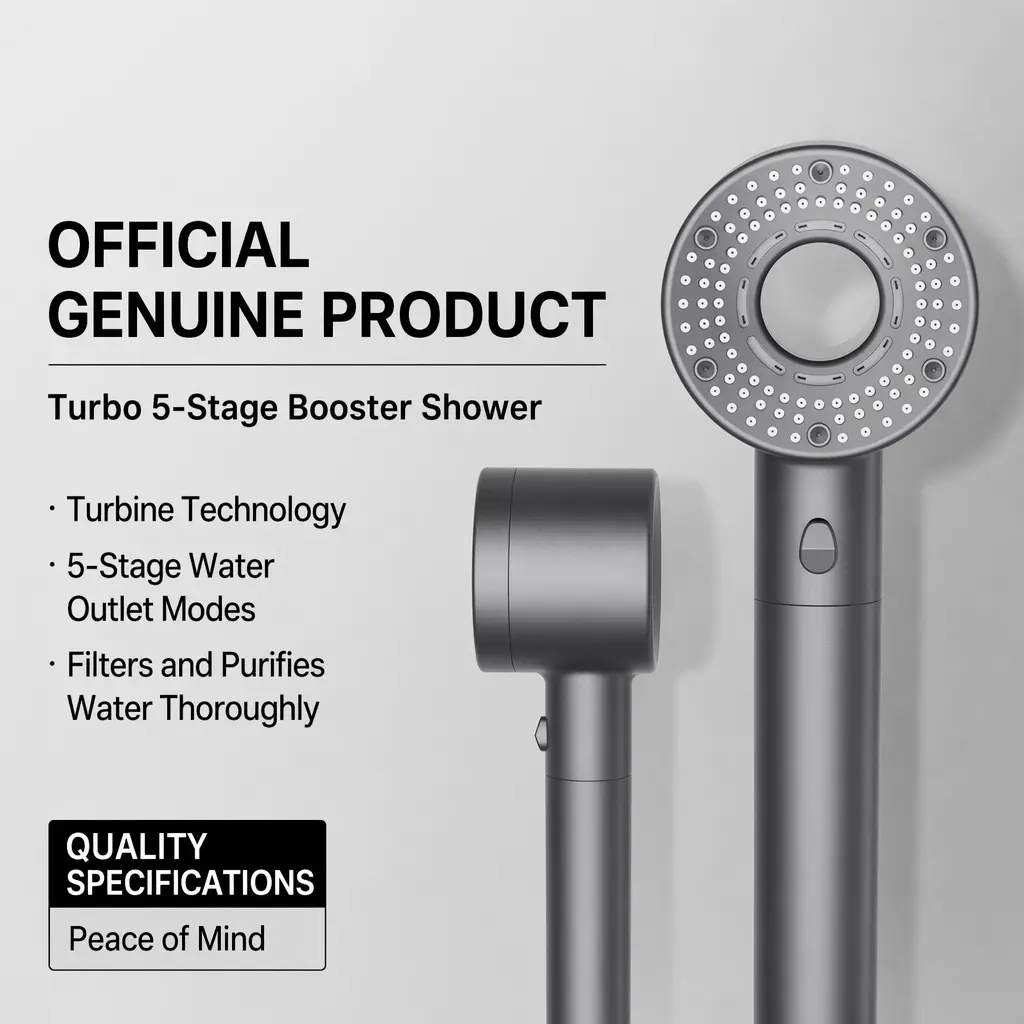 Modern Chrome Plated Handheld High Pressure Shower Head Set with 4 Filters, 59in Hose & Bracket, 4 Spray Modes & Pause Switch, Dual-Side Spray, Hard Water Filtration for Chlorine Removal & Deep Clean Bath, Handheld Shower