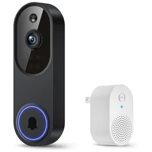 1080p Wireless Wi-Fi Video Doorbell Camera with Two Way Audio, Night Vision, Cloud Storage, Smart AI Motion Detection, Support 2.4GHz Wi-Fi only