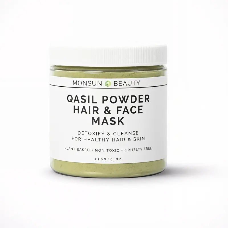 Pure Organic Qasil Powder - 8oz Face Mask for All Skin Types, Saponin-Foam Cleansing, Hydration Boost, Herbal Natural Haircare Treatment, Vegan Soap-Free Face & Hair Beauty Product for Adults