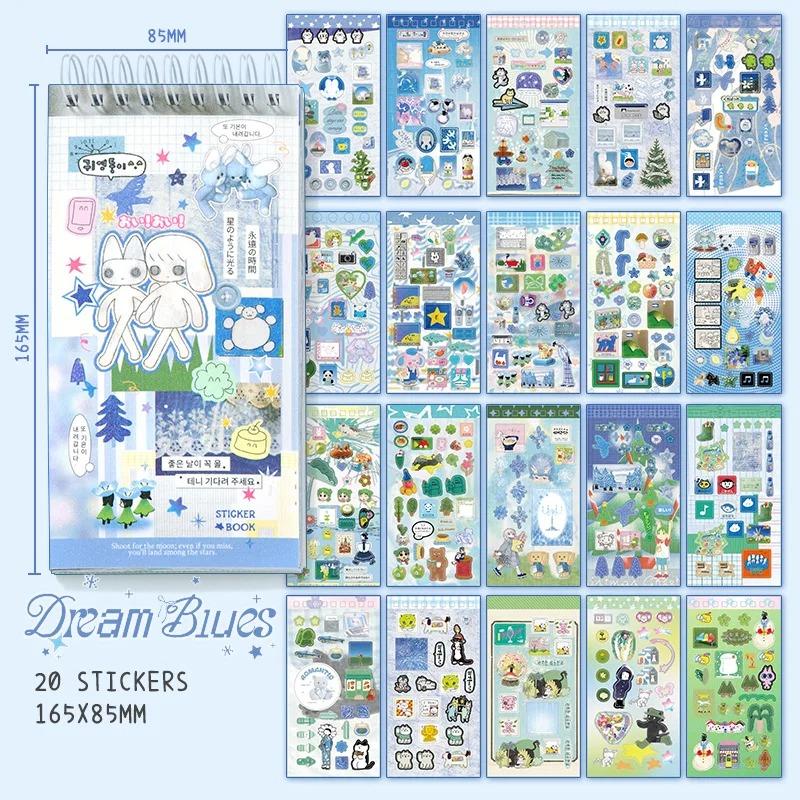 20 Sheets Cute Cartoon Sticker Book – INS Style Cute Stickers for Journaling,Junk Journal, Scrapbooking,DIY Crafts,planner sticker set,TikTokShopJumpstartSale