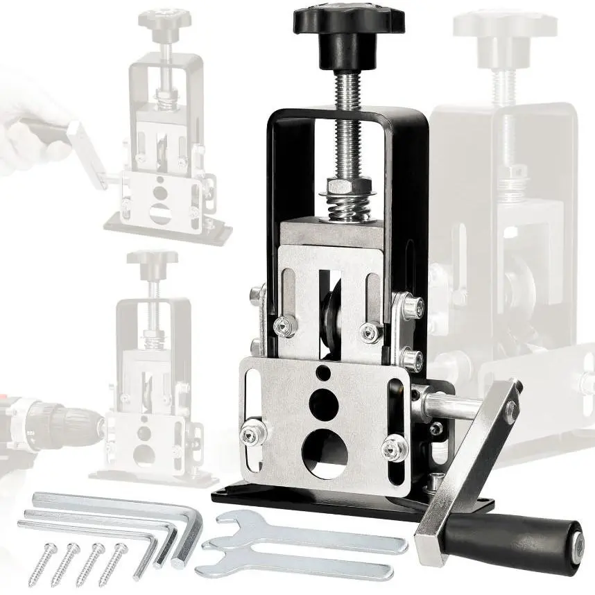 Multi Functional Wire Stripper Machine Hand Crank Operation Supports 1-25mm Wires Drill Powered Cable Stripping Tool for Electrical Work DIY Heavy Duty Portable