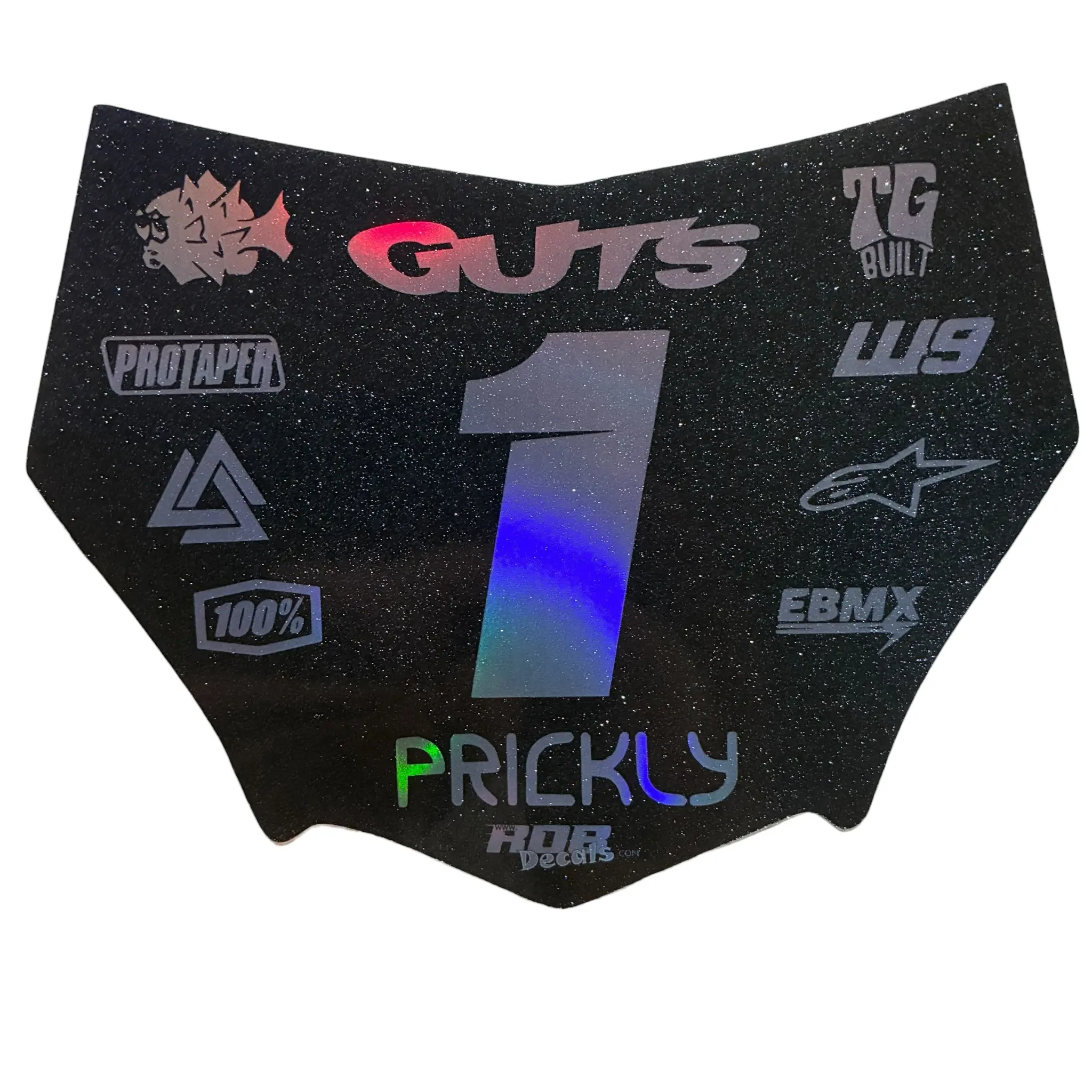 MotoCutz Plate Decal — 11 Logo — Metalic Gray