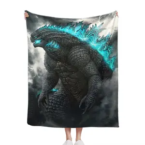 Godzilla Cartoon Fleece Throw Blanket Lightweight Soft Warm All Seasons Cozy Home Decor for Bed Couch Sofa