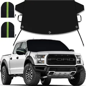 Windshield Cover for Ice and Snow Car Windshield Snow Cover Thicken Frost Cover Waterproof with Side Mirror Covers for Most SUVs Trucks 73"x 51" 600D Oxford Fabric