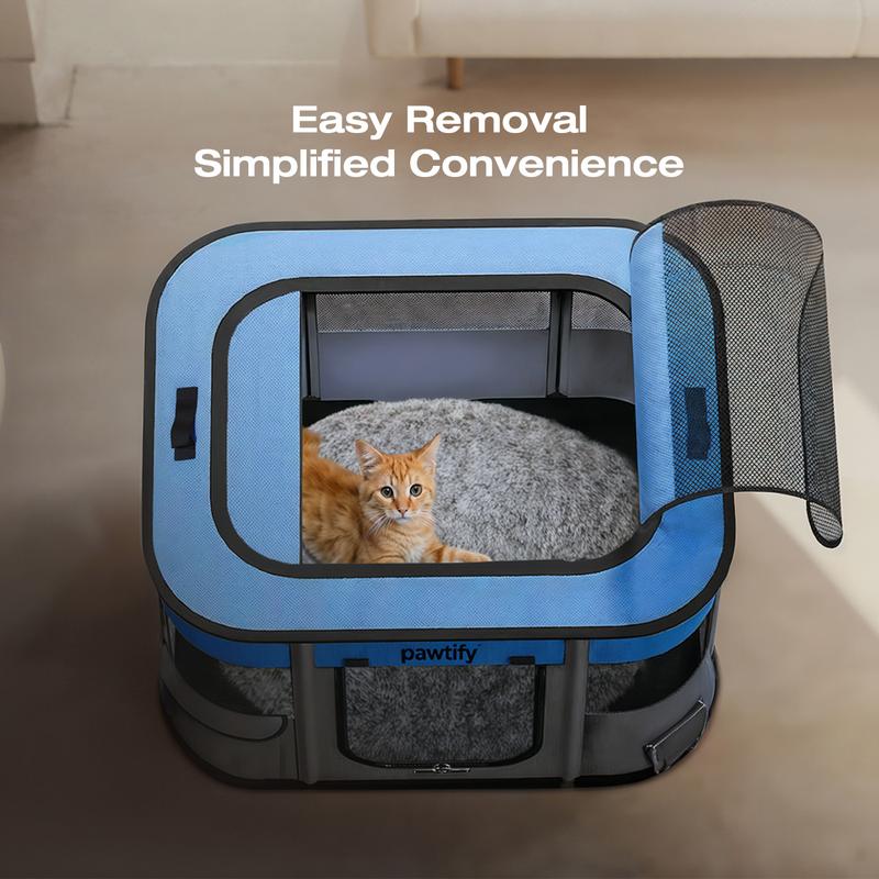 Foldable Dog Playpen for Indoor and Outdoor Use - Portable Pet Pen with Soft Sides, Large Crate for Big, Large Dogs, Cats, Animals - includes Carry Case and Travel Bowl