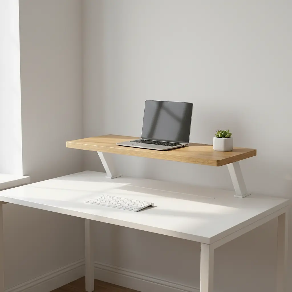 Clamp-On Monitor Stand & Desk Shelf - Adjustable, No-Drill Riser with Extra Storage for Office, Dorm, Home