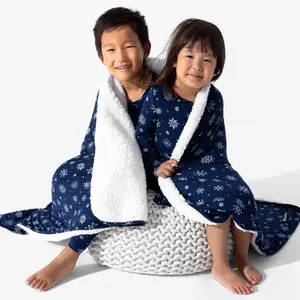 Snowflake Bamboo Sherpa Blanket