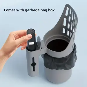 Cat Litter Scoop with Bag, Detachable Deep Bucket, Large Capacity Portable Cat Sand Shovel with Trash Bin, Includes Garbage Bags, Litter Box Scooper