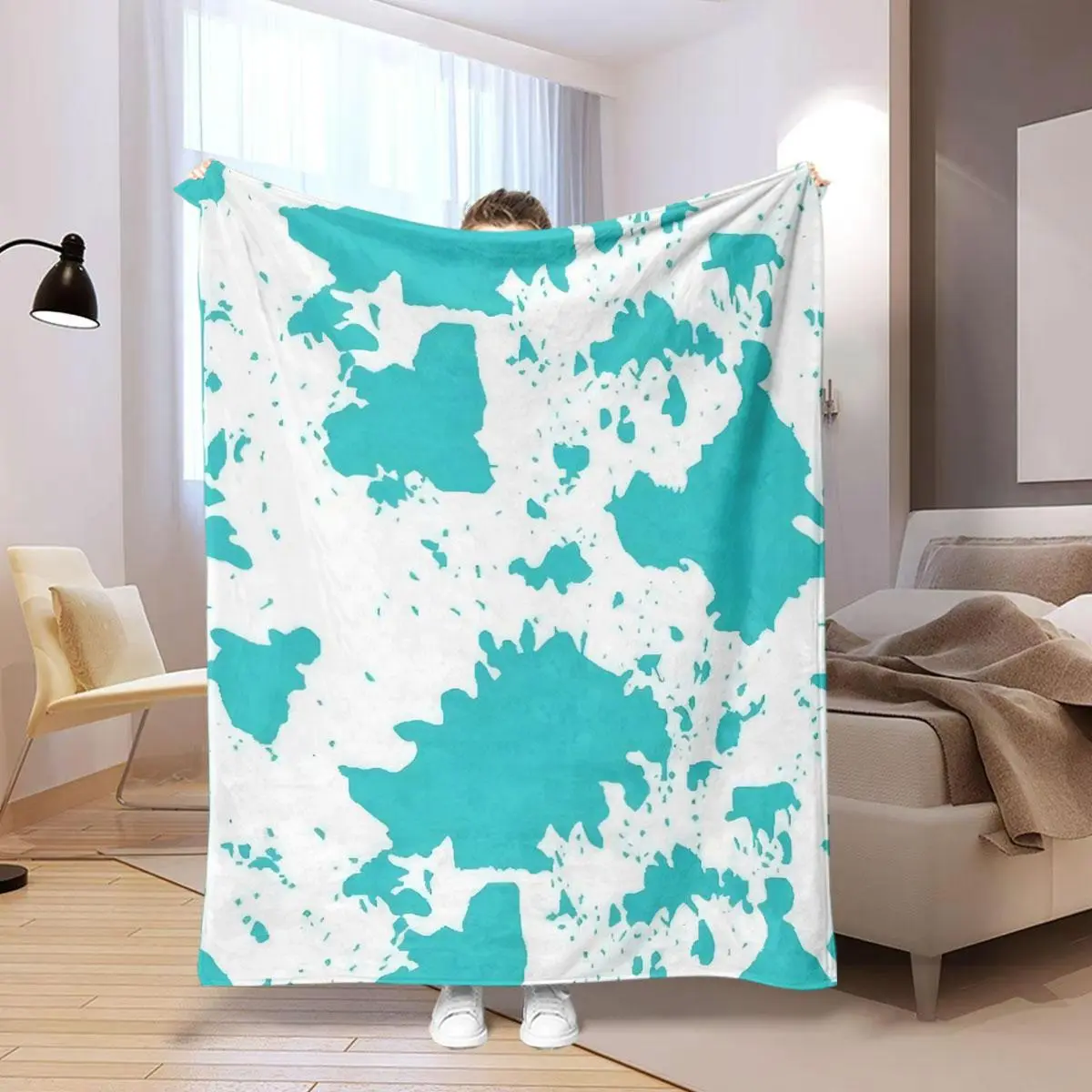 Splash Ink Pattern Blanket, Soft Throw Blanket, Air-conditioned Room Blanket, Warm Nap Blanket for Home & Office