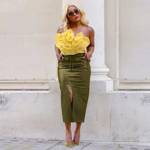 Green Leather Skirt