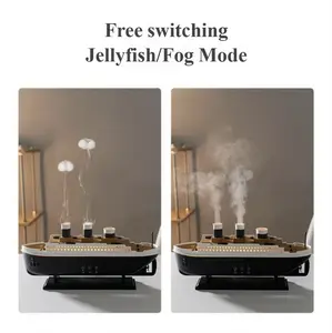 Cruise Ship Jellyfish Mist Diffuser, Essential Oil Aroma Mist Maker, RGB Ambient Night Light, Remote