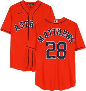 Brice Matthews Houston Astros Autographed Orange Nike Replica Jersey with "MLB Debut 7/11/25" Inscription - Fanatics Authentic Certified