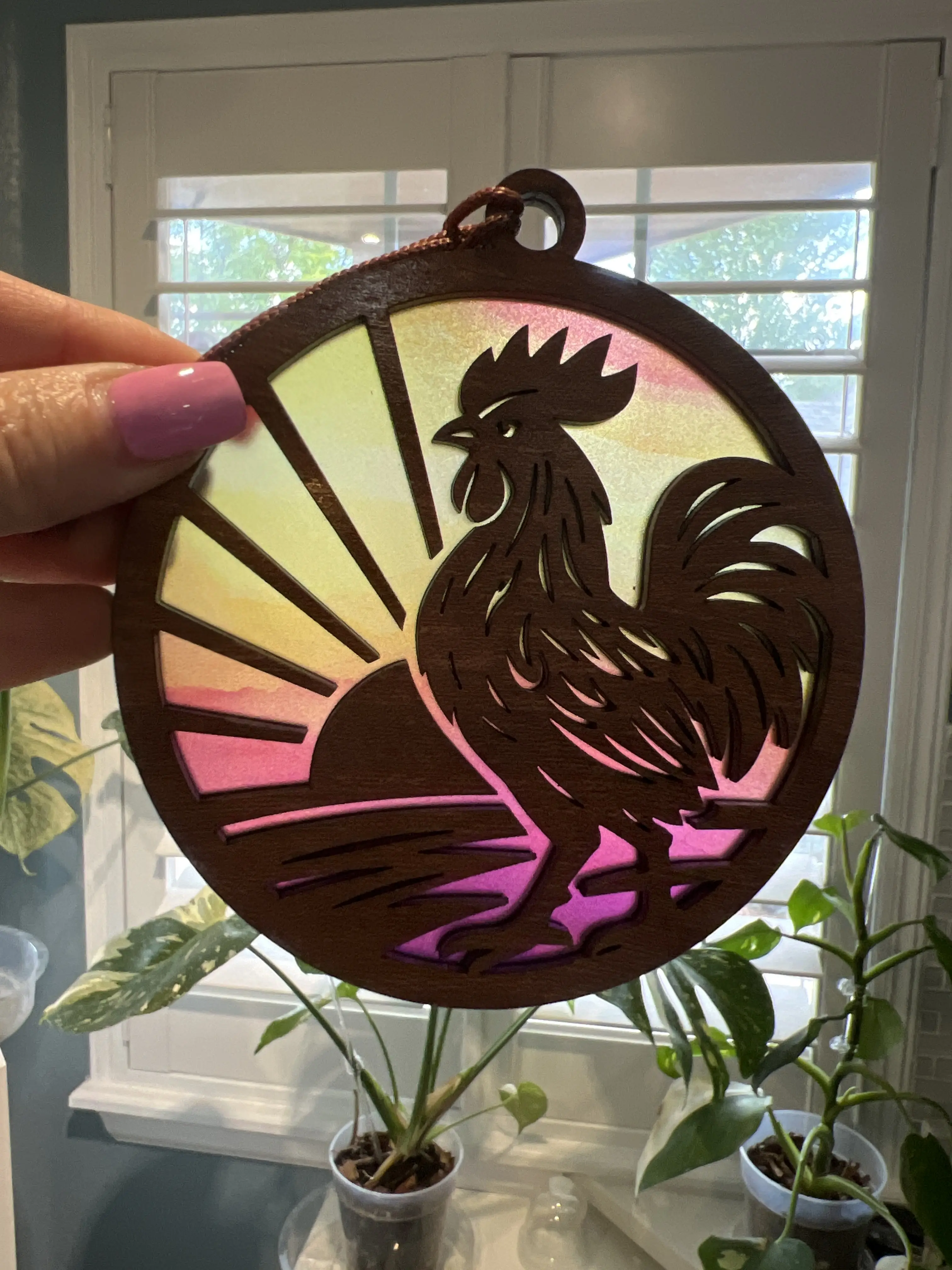 Rooster Suncatcher for Sunny Window