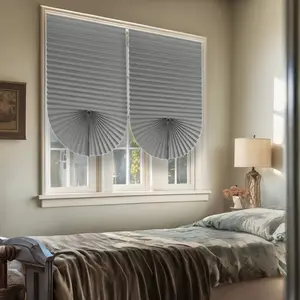 4pcs-Adjustable Pleated Sunshade Curtain Set, Easy Install & Remove, No Drilling Required, Spring Summer Shade, Suitable for Room Living Room Office