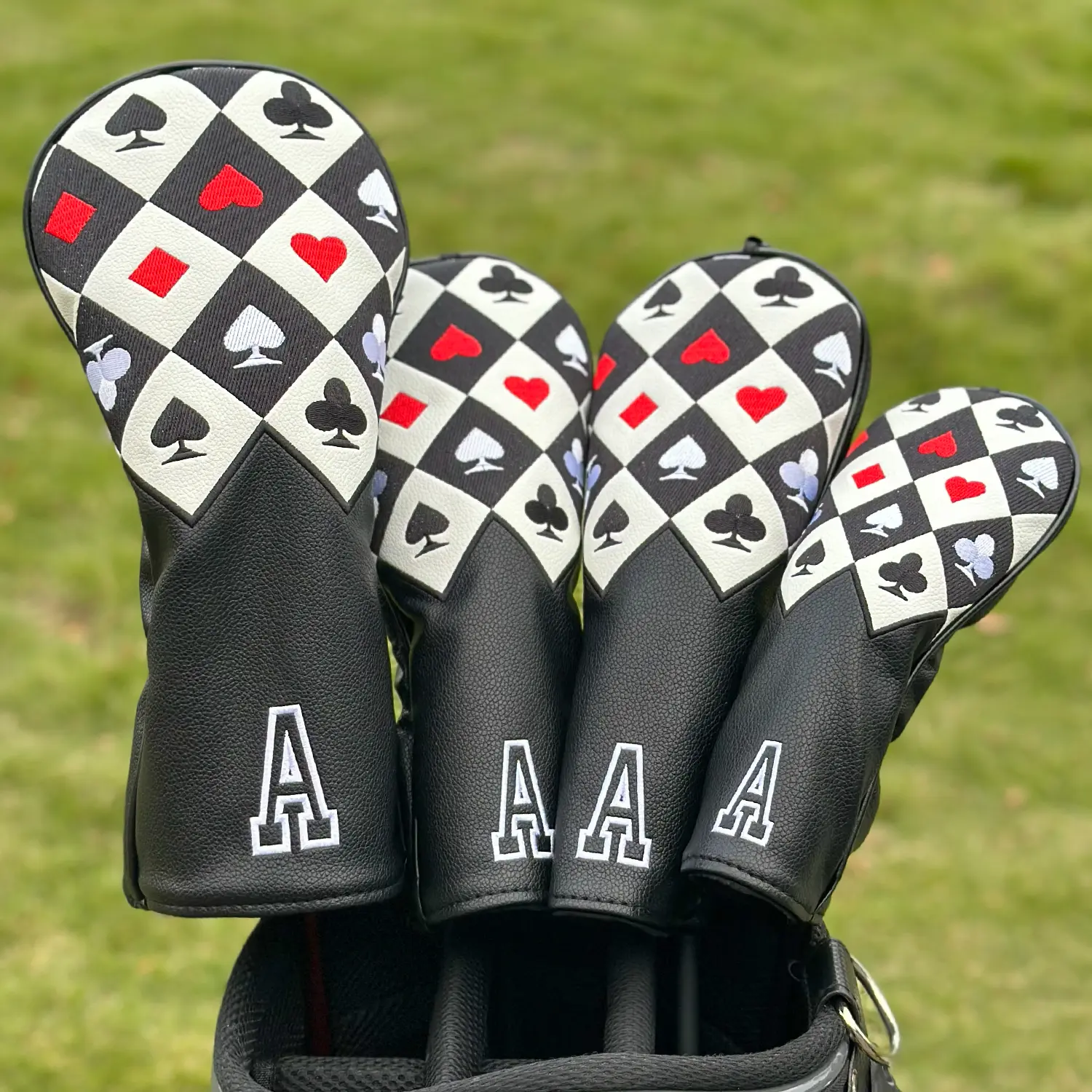 Poker Golf Club Cover, Fits Driver, Fairway Wood, Hybrid, Mallet Putter, Blade Putter Clubs, Perfect Gift Choice, Golf Parts, Golf Accessories