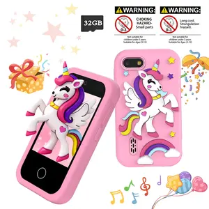 Upgraded Kids' Smart Toy Phone - HD Dual Cameras for Photo & Video Recording + Educational Games - Free 32GB Memory Card, Data Cable & Lanyard - Sweet Gift for Boys & Girls Aged 3-10 for Holidays & Birthdays
