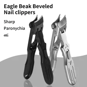 Stainless Steel Nail Clippers for Thick Nails, Long Handle Sharp Trimmers, Unisex Gift for Elderly, Includes Recessed Groove
