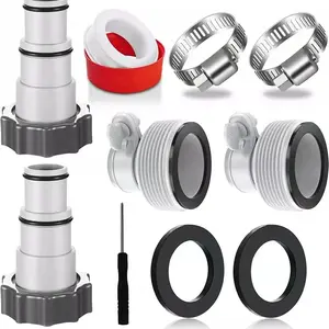 Filter Pump Interface Adapter Set, 1.25 Inch to 1.5 Inch Hose Conversion, Soft Tube Connector Kit, Essential Plumbing Accessory