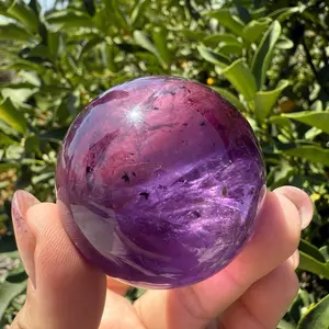 Chevron Amethyst Sphere with Goethite Inclusions,Davis Effect, A66