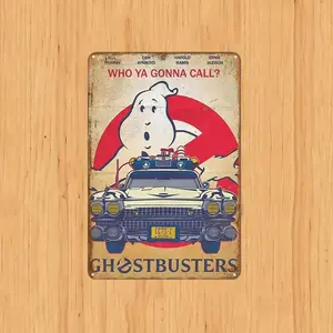 Vintage Ghostbusters Metal Aluminum Poster 20x30cm, Retro Bar & Restaurant Wall Decor, Perfect for Garage Cafe Room Decoration