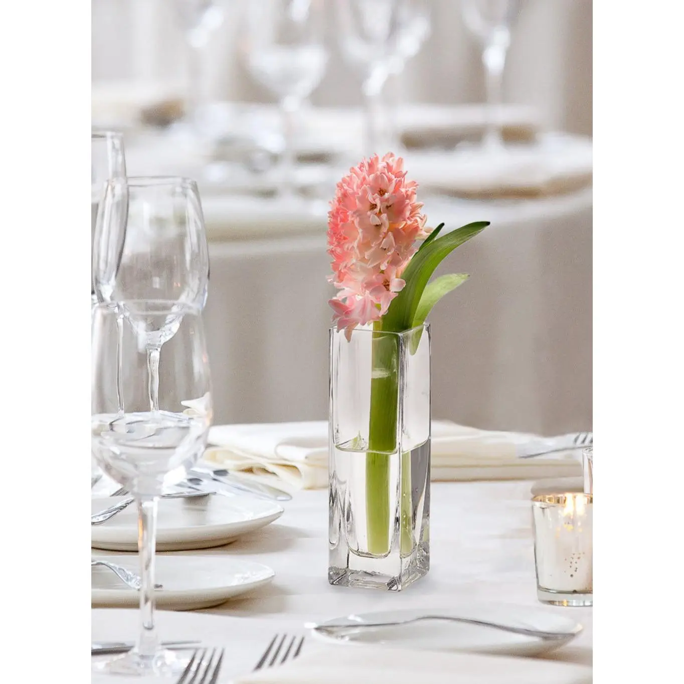 Soft Square Glass Vase, 2"S x 6"T