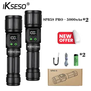 2pcs multipack 10,000mAh bright flashlight with magnetic base, suitable for various emergency situations