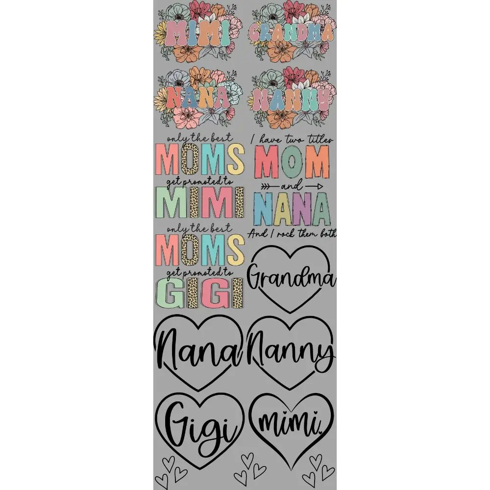 Grandma Era  DTF Transfers Gang Sheet 22” wide x 60” long DIY Direct to Film T Shirt Transfers