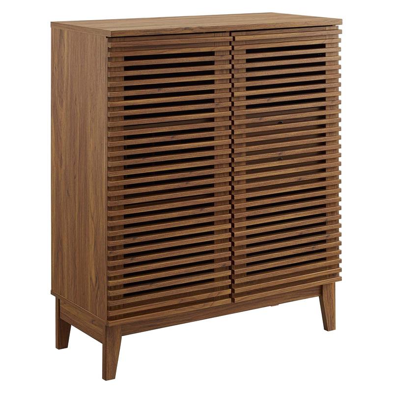 Modway Render Bar Cabinet in Walnut