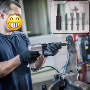 150mm Air Hammer Kit, 4500 Rpm Pneumatic Hammer with 4 Chisels, Cone Punch, Panel Cutter, Flat and Spot Welding Chisels, Spring and Coupler