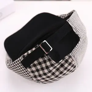 1pc Men's Vintage Newspaperboy Cap - Retro Checkerboard, Lightweight Formal & Casual Hat in Beige/Blue/Black/, Non-Stretch for Everyday, Office, Themed Events - Easy-Care Design, Event Accessory, Outdoor Activity Hat, Classic Bucket Style, Checkered Patte