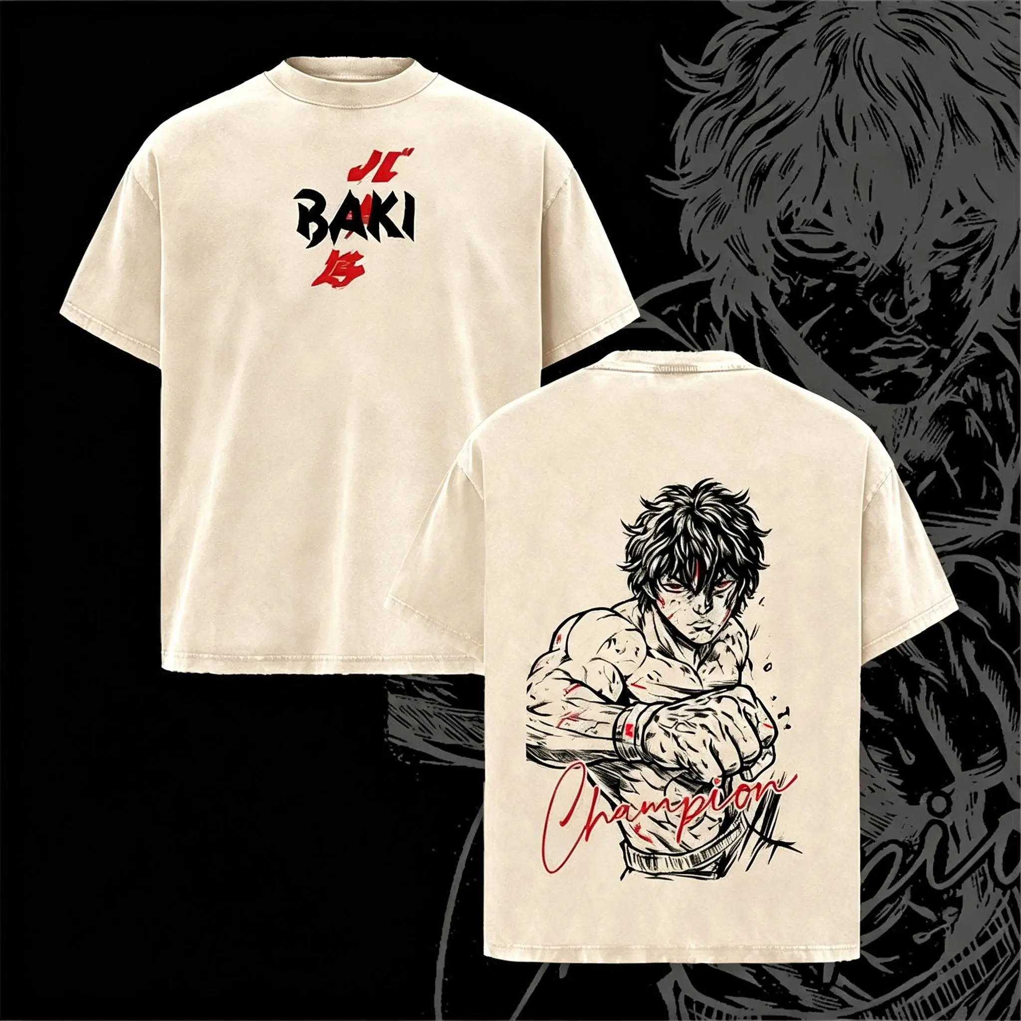 Washed T-shirt-Apricot