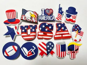 USA America patriotic shoe charms