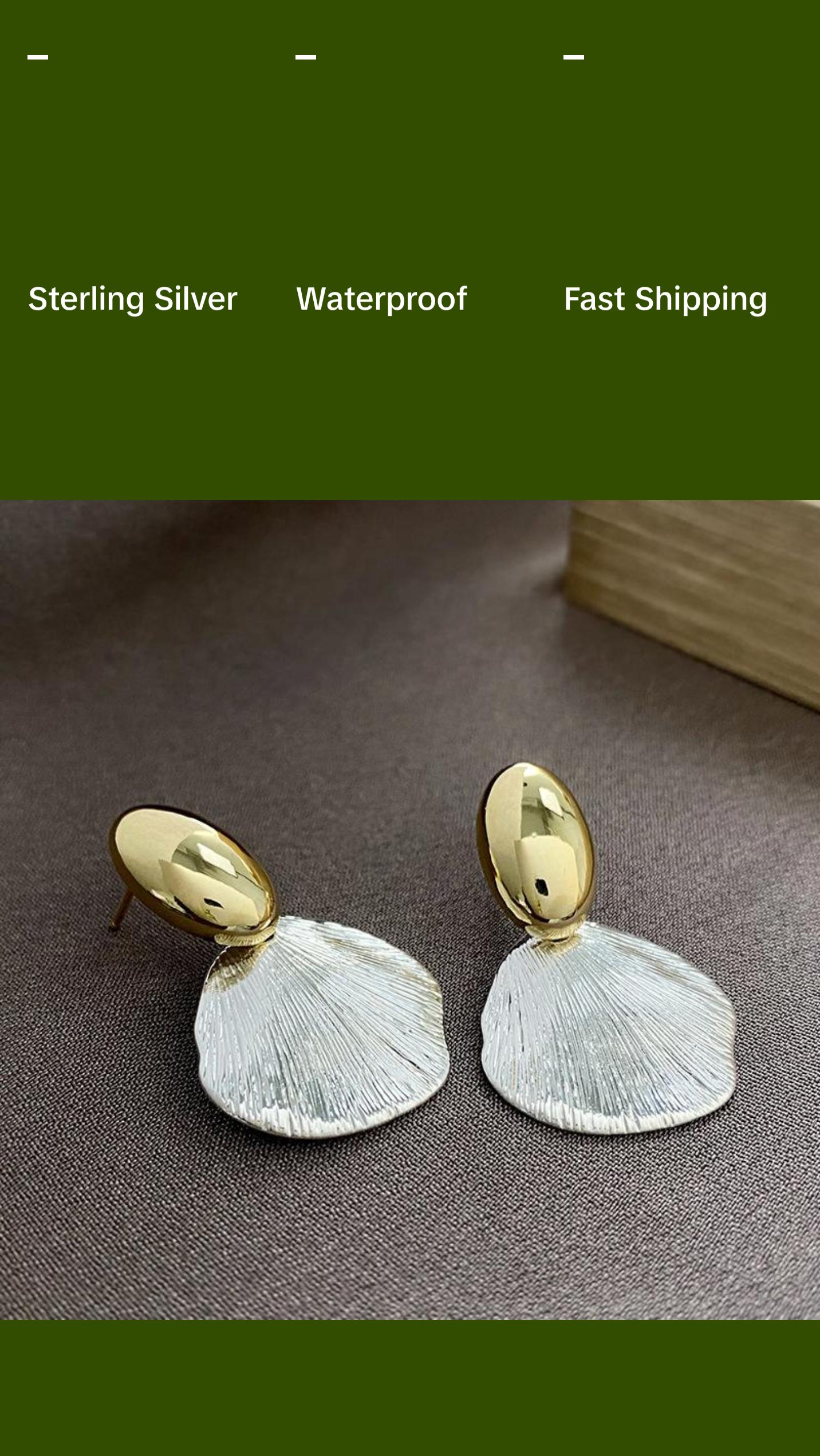 Sterling Silver Duo Color Seashell Earrings