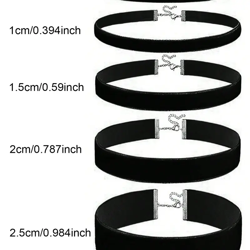 5 Pcs Punk Style Choker Necklaces for Women, Velvet Lockbone Chain Set, Necklace Stack, Perfect for Christmas, Valentine's Day, Birthday, Party, Daily Wear
