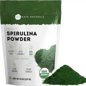 Kate Naturals Organic Spirulina Powder for Immune Support and Antioxidants (8 oz), Non-GMO, Gluten-Free, USDA Certified, Edible - Healthcare