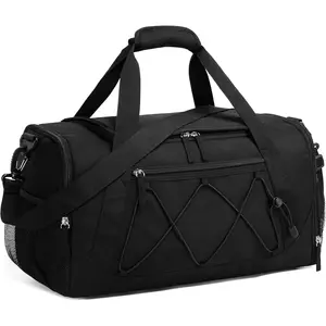 Gym Bag for Men - 18 Inches Duffle Bag for Travel Duffel Bag with Shoe Compartment Lightweight Travel Bag for Gym  Overnight Weekender - Black