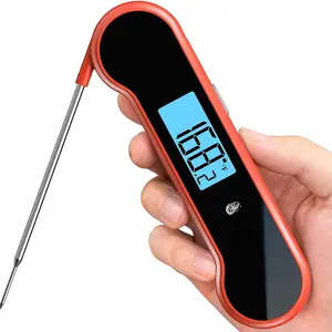 0.5 Sec Instant Read Meat  Digital with +-0.5? Precision,   for Cooking Kitchen Gadgets, Oven Grill Candy BBQ Essentials Accessories, Gifts for Him Dad Men Birthday, Red