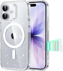 iPhone 17 Case, Camera Control, Compatible with MagSafe, Shockproof Military-Grade Protection, Magnetic Phone Case for iPhone 17, Classic Hybrid Case, Clear Shimmer mobile ip17promax