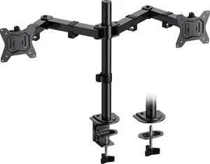 HUANUO Dual Monitor Mount for 2 Monitors up to 30 inches, Heavy Duty Dual Monitor Stand Holds up to 22 lbs, Dual Monitor Arm with Height Adjustable Tilt Swive Rotate, VESA Hole 75mm or 100mm