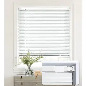 No Tools-No Drill 1" Aluminum Mini Blinds, Cordless Blinds for Indoor Windows, Light Filtering Horizontal Blinds and Shades for 31'' W x 36'' H Window, White
