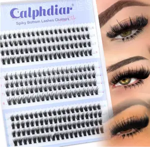 Spiky Bottom Lashes Individual Thick Volume Bottom Lash Clusters Manga Lower Eyelash Extensions 6-8MM Wispy Bottom Cluster Lashes 240pcs DIY Bottom Lash Extension at Home by calphdiar