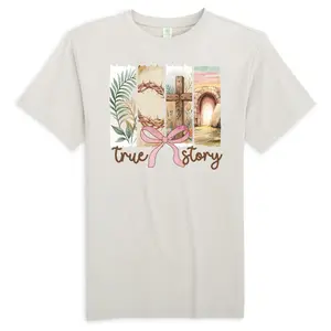 True Story Women's Tee - Medium Fitted Short Sleeve Crew Neck Casual Summer T-Shirt in 100% BCI Cotton
