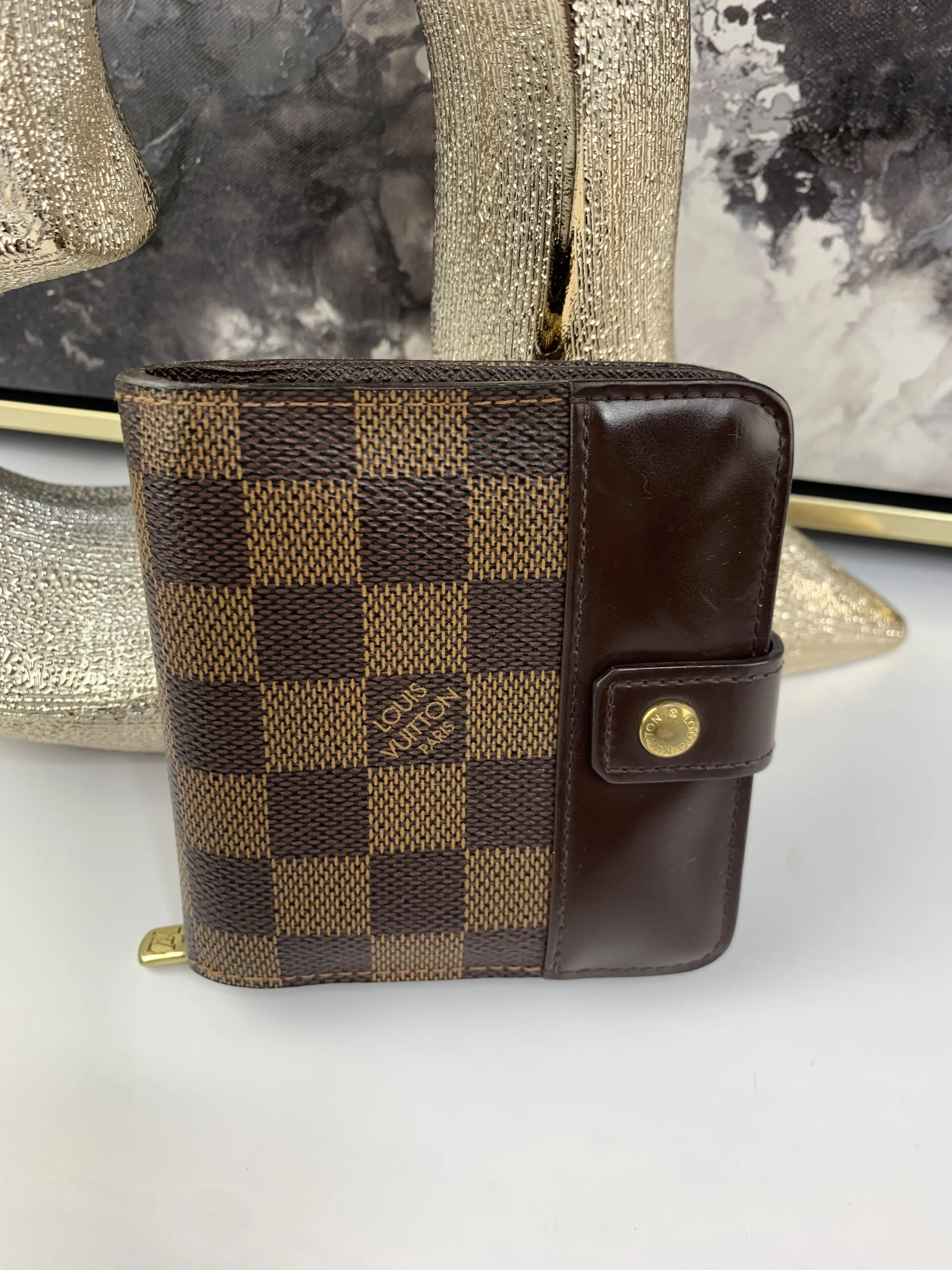 Pre-owned Louis Vuitton canvas Small Leather Goods Zippy Compact Wallet