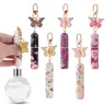 Butterfly Perfume Fragrance Resin Material Keychain Set, 5-Pack Refillable Travel Bottles, 5ml Leak-Proof Portable Scent Dispensers, Aesthetic Makeup Accessories