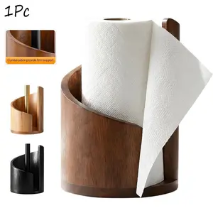 2026 New Mountain Paper Towel Holder, Countertop Style, Natural Mango Wood Base, Iron Stand, Kitchen Storage, Table Placement, Home Decor, Wooden
