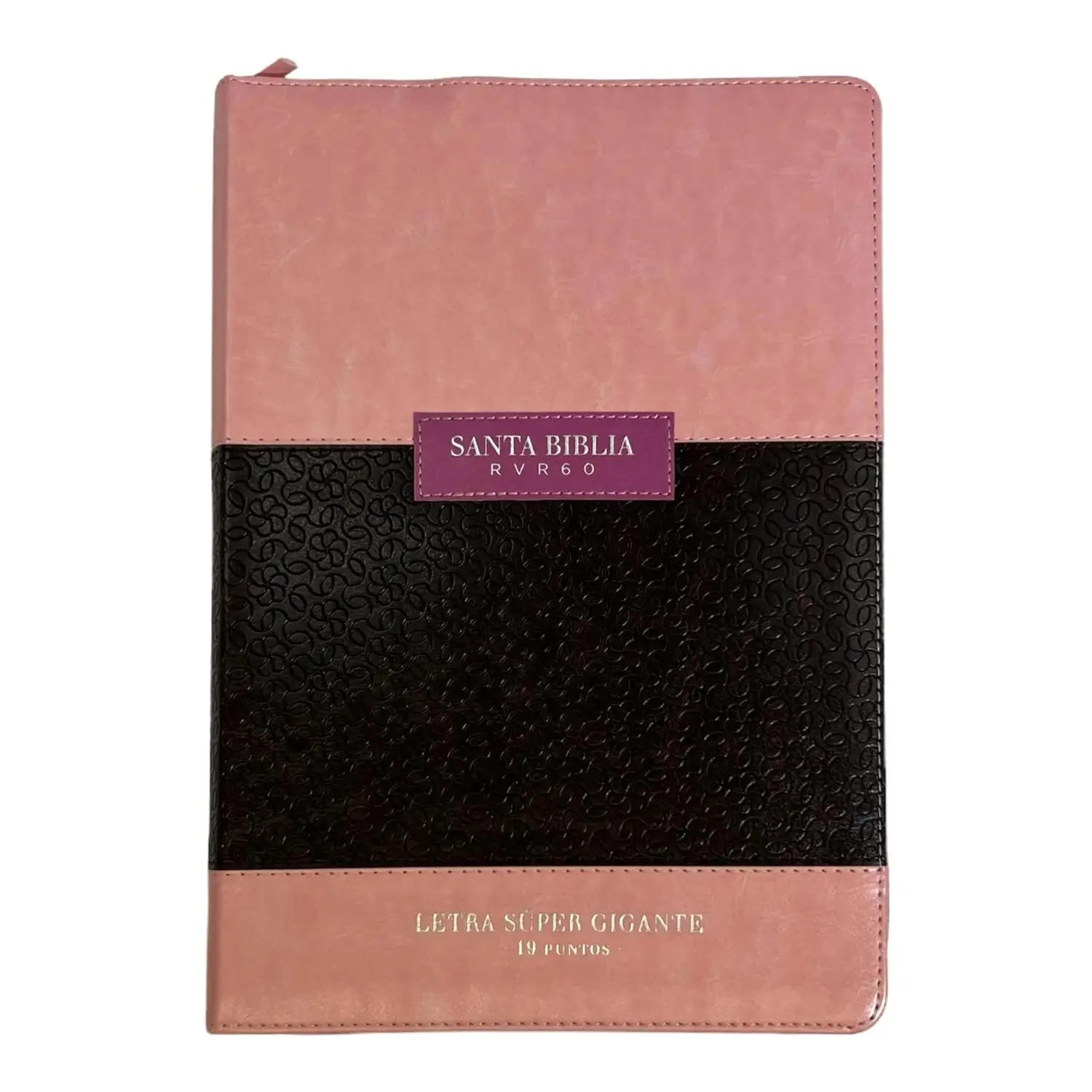 Biblia letra Gigante 19 puntos RVR1960 duotono Rosa-cafe zipper index