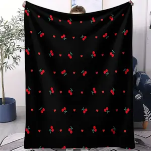 Minimalist-style blanket with cherry blossom print,Flannel blanket, Flannel throw blanket, soft and comfortable,Soft Comfy Blanket,Suitable for use on sofas, beds, during travel, and in various other settings,Easy to carry,Multiple styles available